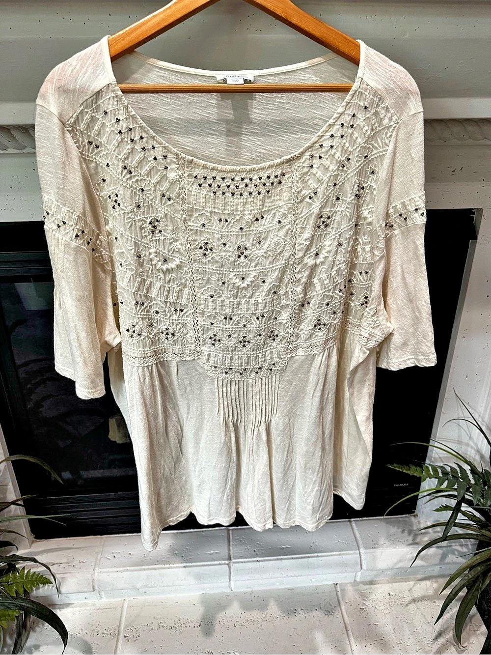 Sundance Embroidered Tunic in White Size XXL
